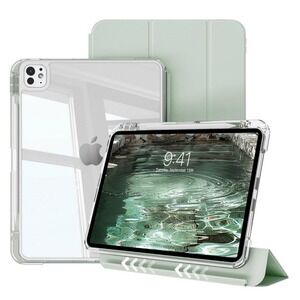 Hybrid Case for iPad Pro 11 In M4 (2024, 5th Gen) w/Pencil Holder 2 In 1 Detacha